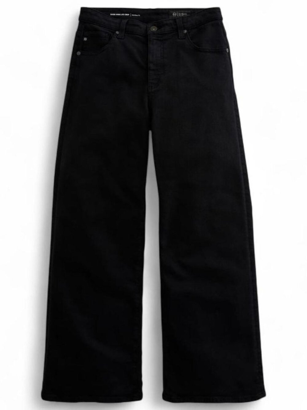 AG Saige Wide Leg Crop Black Jeans